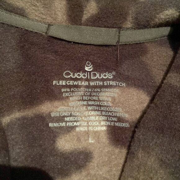 Cuddle Duds fleece wear with stretch Camouflage Button-Up Jacket Large - Picture 2 of 11